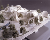 &ldquo;Constantini Museum&rdquo; (detail of a model) by Frank Stella; 1999; plastic and wood;