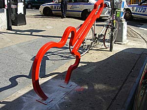 The musician and artist David Byrne has designed whimsical bike racks for New York City
