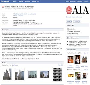 AIA’s “Virtual National Architecture Week” page in Facebook