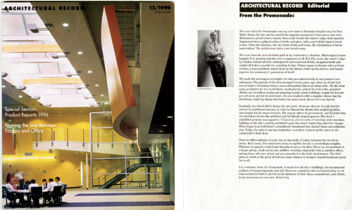 Architectural Record December 1996 cover and editorial