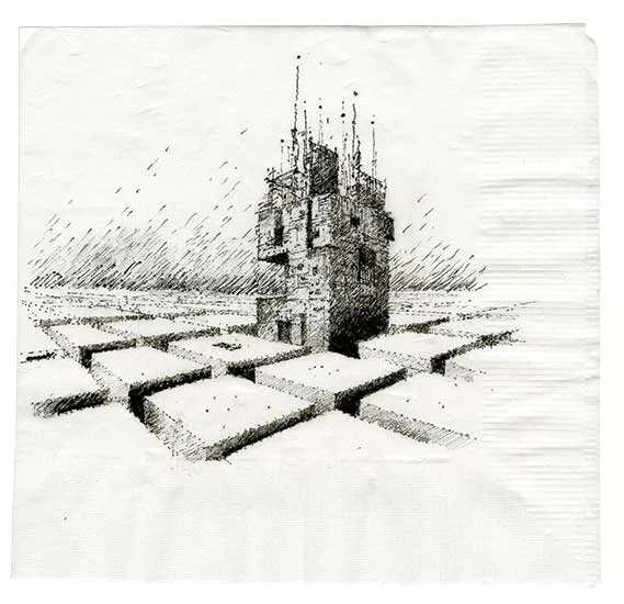 2018 Cocktail Napkin Sketch Contest: Runner-Up, Registered Architect