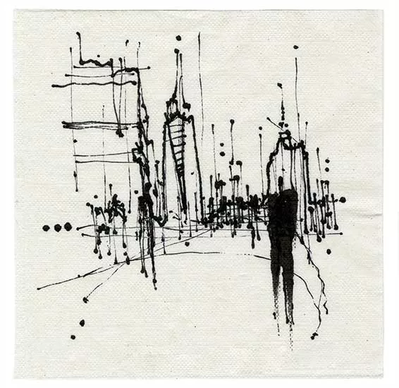 2018 Cocktail Napkin Sketch Contest: Runner-Up, Non-Registered Architect