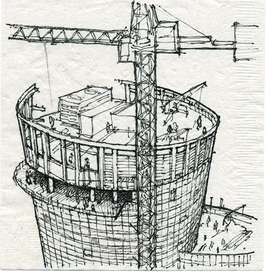 2019 Cocktail Napkin Sketch Contest: Runner-Up, Registered Architect