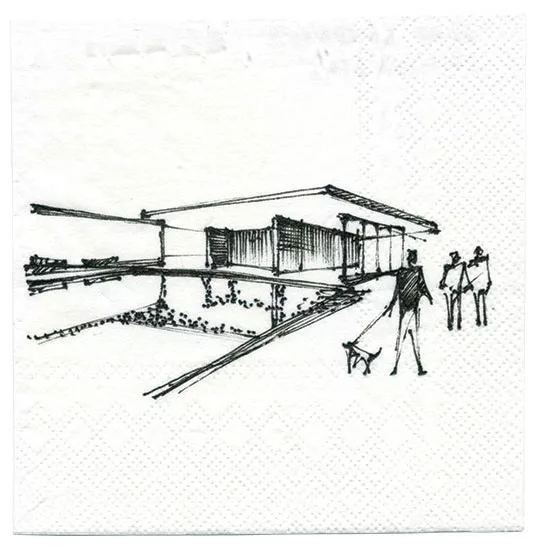 2019 Cocktail Napkin Sketch Contest: Runner-Up, Non-Registered Architect