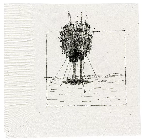 2016 Cocktail Napkin Sketch Contest: Winner, Registered Architect