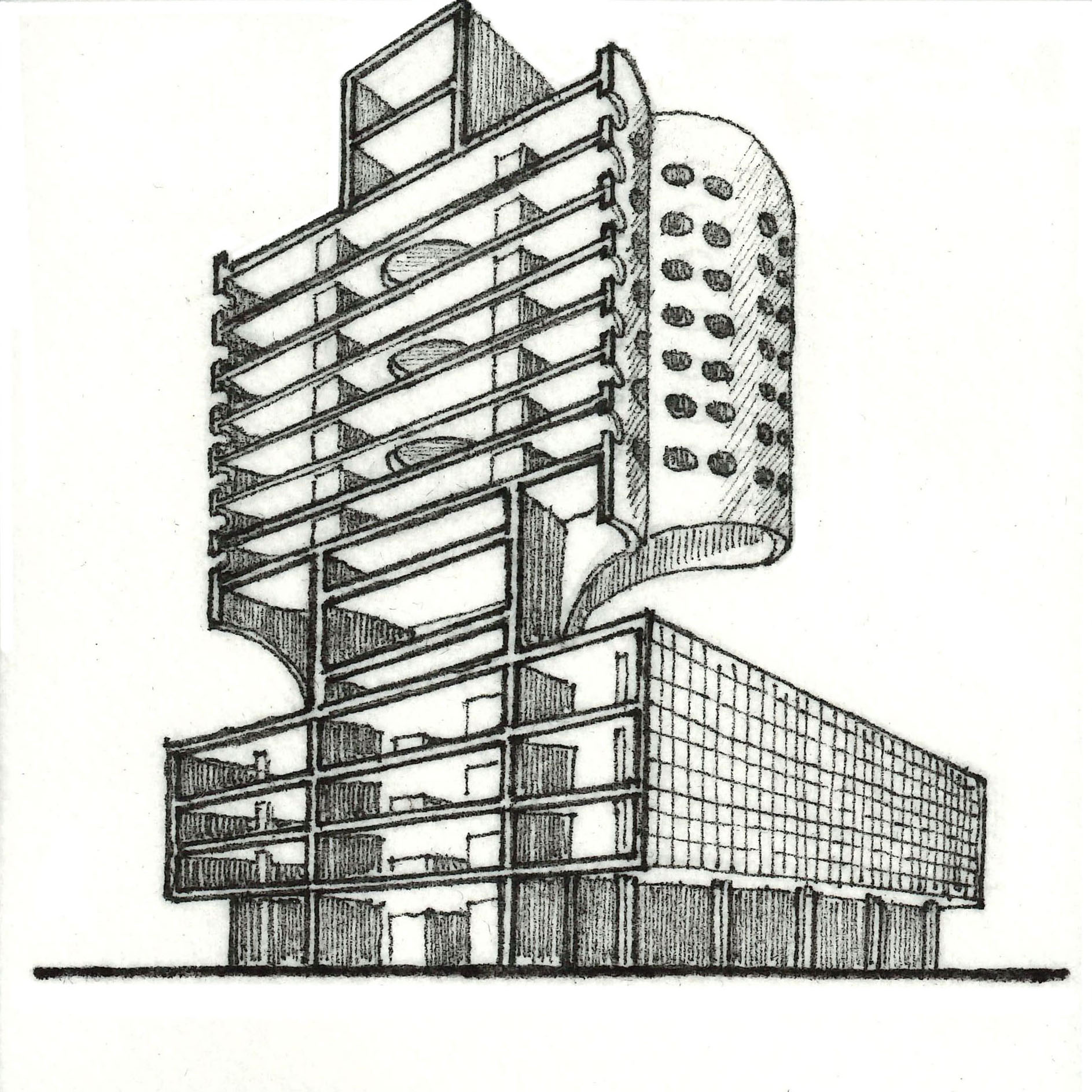 Sketch of the Prentice Women's Hospital.