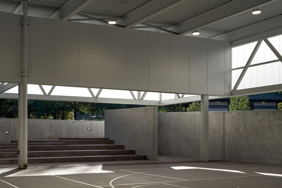 Baileywick Park court and retaining walls.