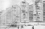 Mass-production apartment houses 
