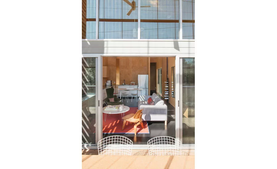 Shotgun Chameleon House sliding glass doors