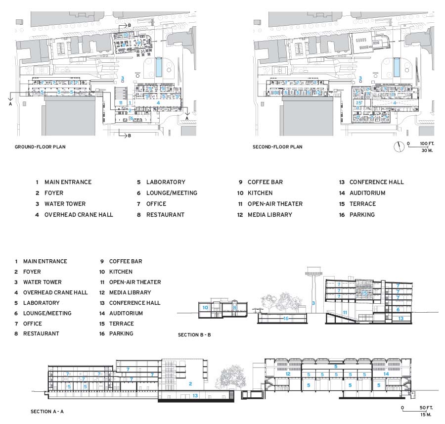 NOI Techpark plans and section.