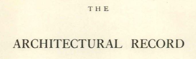 Architectural Record classic logo.