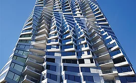 Studio Gang’s twisting new 39-story Mira residential tower.