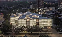 The Nancy and Rich Kinder Building at the Museum of Fine Arts, Houston, from above.