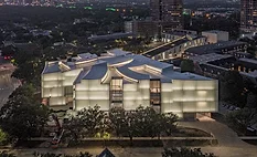 The Nancy and Rich Kinder Building at the Museum of Fine Arts, Houston, from above.