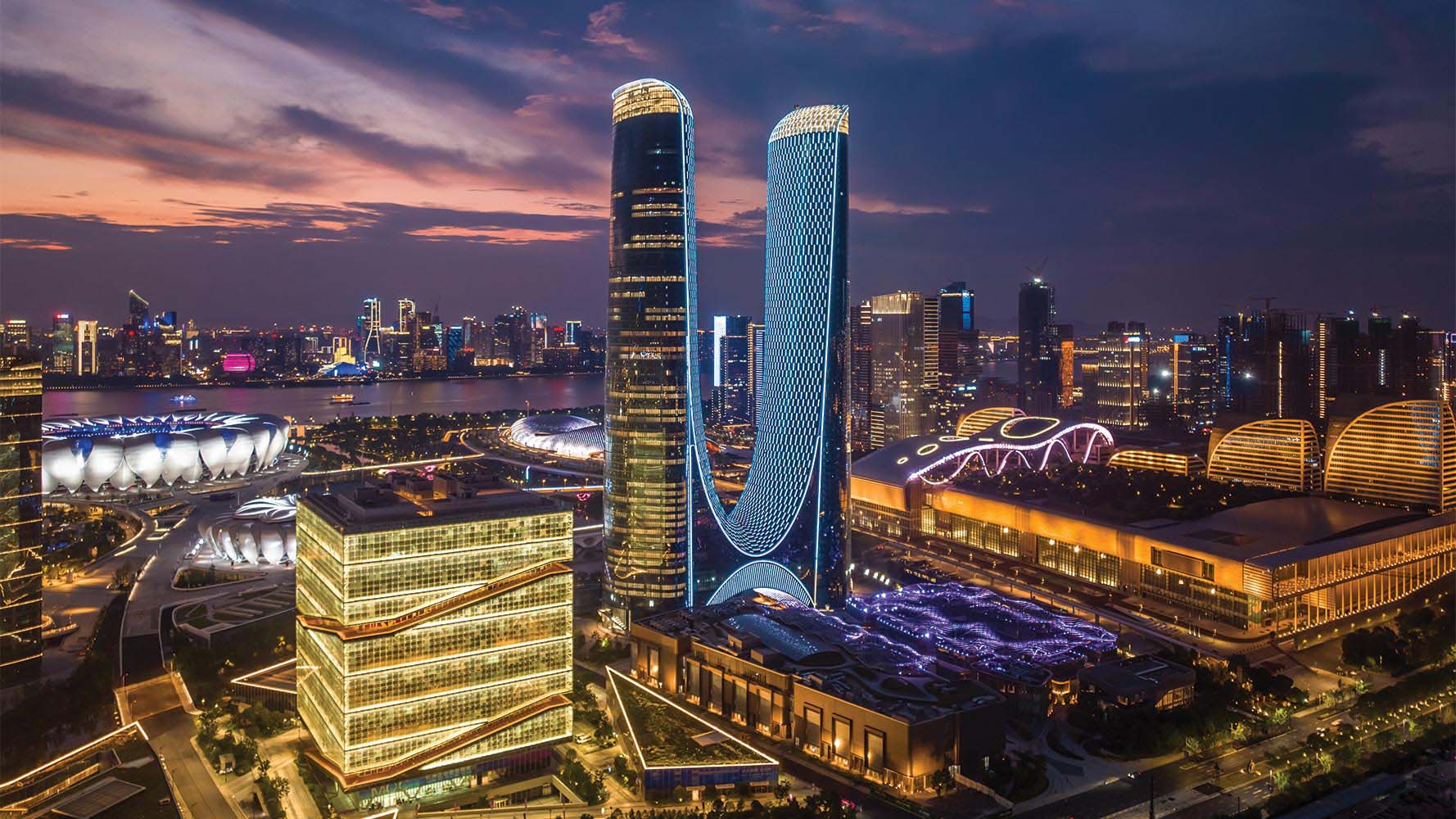 Hangzhou Century Center's Lighting Array Embraces Spectacle