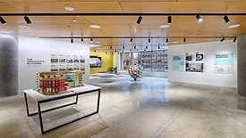 View of an exhibition at the new AIA Global Campus for Architecture & Design