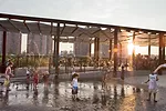 Not far from Heritage Field Park in the Bronx, the site of the original Yankee Stadium, Mill Pond Park has 16 tennis courts, sprinklers, and waterfront trails that make the Harlem River approachable.