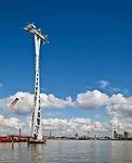 Designed by Wilkinson Eyre and constructed by Mace, the Emirates Air Line will stretch seven-tenths of a mile across the Thames,  connecting the North Greenwich Peninsula and the Royal Docks. Thirty-f