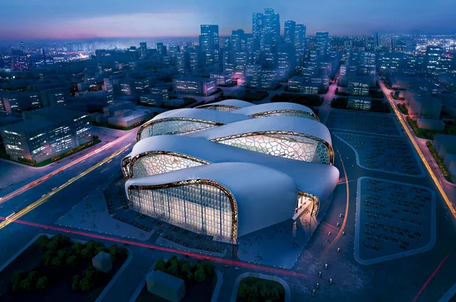 As part of its winning bid to design a new stadium for the Minnesota Vikings, HKS produced several preliminary schemes. The client, the Minnesota Sports Facilities Authority, cautions that the final d