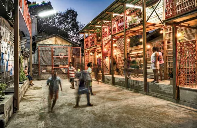 Collaborating with local residents and students, Norwegian architects TYIN Tegnestue created Community Lantern in Bangkok's largest informal settlement, Klong Toey. The 980-square-foot design&