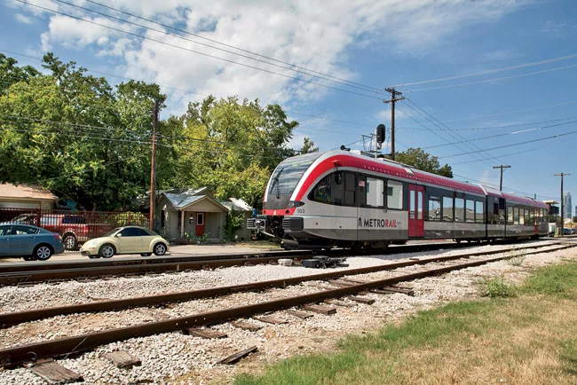 The city’s single commuter rail line runs through East Austin.