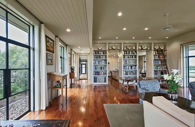 Porches on all sides are accessible to open living spaces.