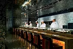  The Rockwell Group brings a similar brand of theatricality to its restaurants, including Nobu Fifty Seven (left, 2005), where it pairs with design-driven platings.