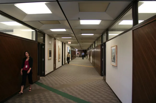 A hallway before renovation.