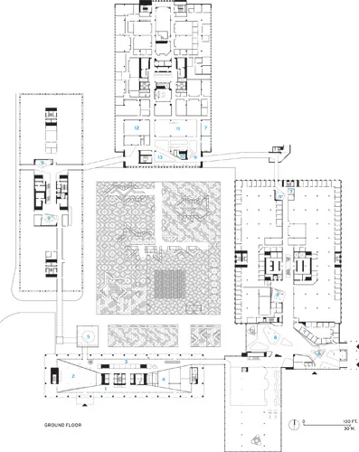 1. Visitor reception<br />2. Multifunction<br />3. Individual work area<br />4. Meeting<br />5. The exchange<br />6. Employee entrance<br />7. Meeting<br />8. Informal meeting<br />9. Hub<br />10. Sky