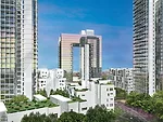 This mixed-use development includes 900 residential units in high- and mid-rise buildings, plus cultural and recreational facilities.