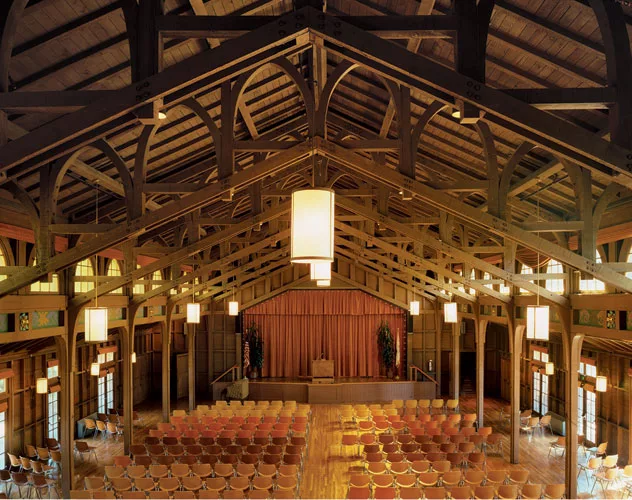 The sturdy Merrill Hall at Asilomar Conference Grounds in Pacific Grove, California, in 1929.