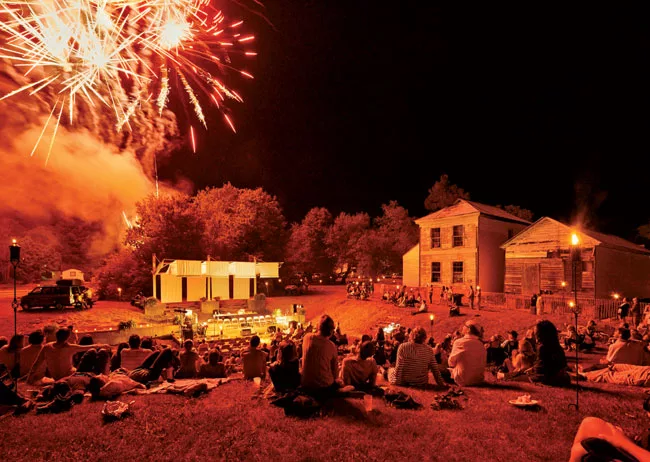 Fireworks marked the culmination of the annual pig roast and valediction ceremony, held at the Bodark Amphitheatre behind Newbern’s Main Street.