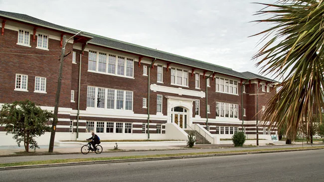 A revitalization initiative on Oretha Castle Haley Boulevard in Central City includes Eskew+Dumez+Ripple's renovation of a fire-gutted school into a fresh-food market (opening this month). A culinary