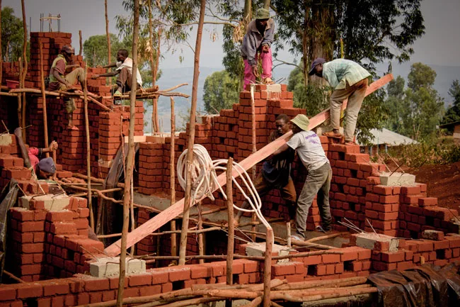 The library under construction. 