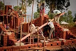 The library under construction. 