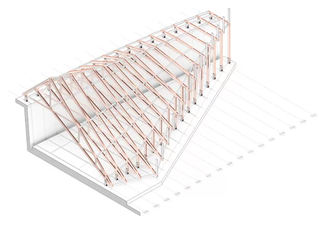 Roof trusses.