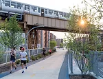 Designed and built by Sasaki Associates, Ross Barney Architects, and Alfred Benesch engineers, the Riverwalk will stretch 1-1/4 miles to Lake Michigan upon completion.