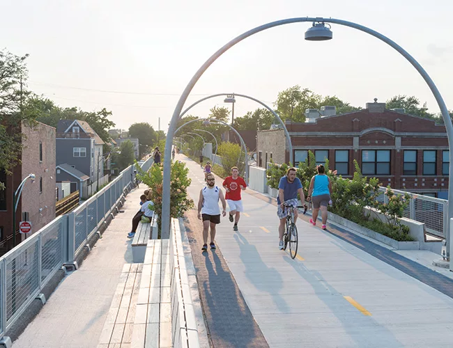 A local oasis, this 2.7-mile trail lifts commuters, cyclists, and joggers above urban congestion, offering a practical, landscaped route for running errands and getting around.