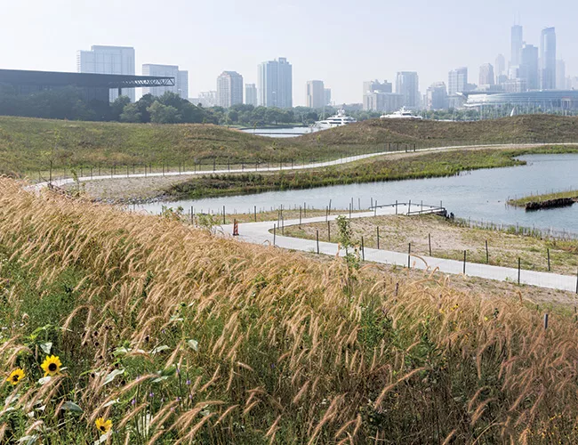 SmithGroupJJR, Studio Gang Architects, and the U.S. Army Corps of Engineers have recreated natural habitats to welcome wildlife on a site once occupied by a small airport. This newly opened outdoor sp