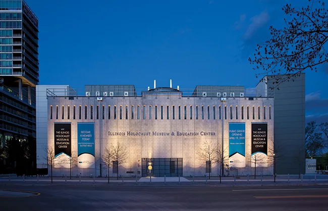Symbolism permeates Tigerman's Illinois Holocaust Museum and Education Center in Skokie (2009).