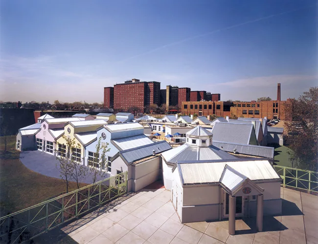 The Educare Center in Chicago, built adjacent to the Robert Taylor Homes (2000), reflects Tigerman's interest in a playful vernacular.