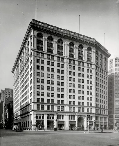 The historic, Beaux-Arts structure, before the exterior envelope of the building underwent a complete historic restoration.