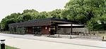 In Dazaifu, Japan, Kengo Kuma's team inserted a web of elongated wooden blocks into a retail shell on a busy road that leads to a major religious shrine.