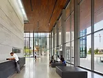 Transparent yet connected breakout and public spaces are filled with daylight and catalyze the client's objectives for the spontaneous exchange of ideas among students, faculty, and leaders.