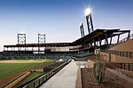 Two team clubhouses, 18 practice fields, and a Native American community park encircle the stadium. Achieving LEED Gold certification for the project&mdash;a first for a baseball stadium or a spring-t