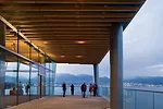 The LEED Platinum building folds seamlessly into the landscape with a 6-acre living roof that functions as a grassland ecosystem. It also extends the city&rsquo;s downtown core with vibrant public spa