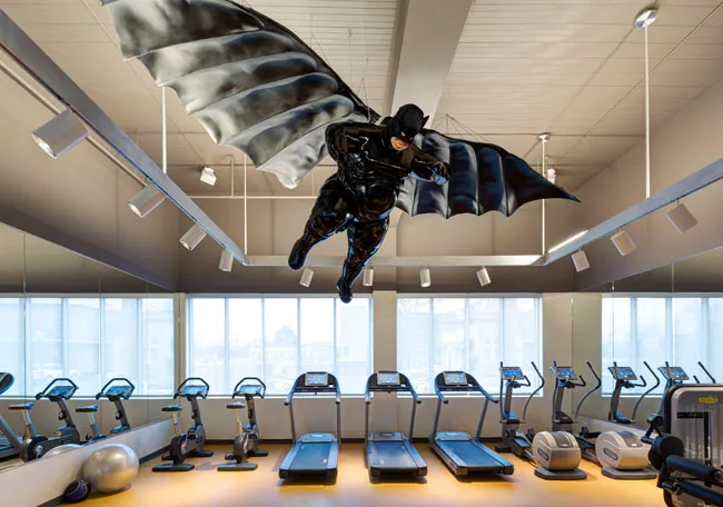 Fitness center, view of Virginie Barr's Fat Bat