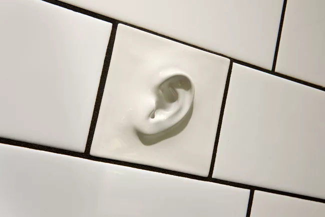 Custom tile in guestroom bathroom