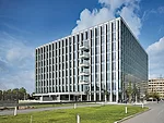 Inspired by Czech Cubism, City Green Court is the city’s first LEED Platinum–certified building.