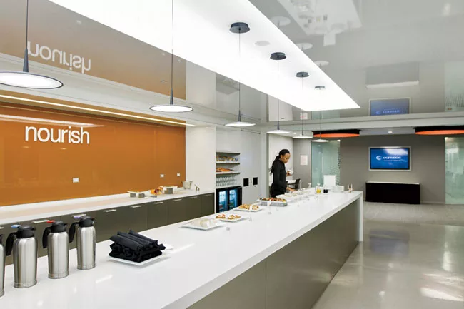 Well-stocked Nourish bar.